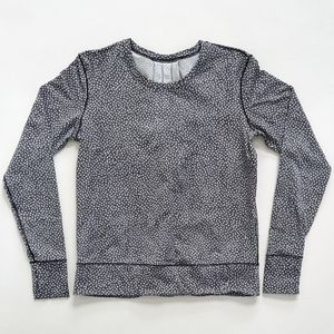 Lululemon Rush Hour Long Sleeve Size 6 Frozen Fizz White Black Luxtreme